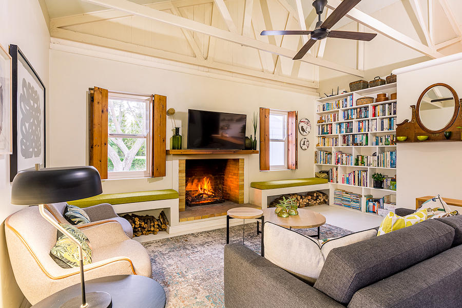 self-catering accommodation with fireplace